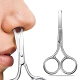 Ikadiya Visage Cheveux Ciseaux Arrondis, Ciseaux Poils De Nez Et Oreilles À Bout Rond Professionnel Inoxydable