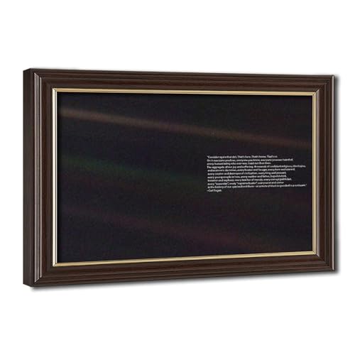 Toile Carl Sagan bleu pâle à pois cadre inclus déco facile