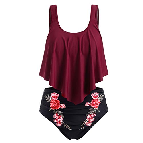 riou Conjuntos de Bikini para Mujer Cintura Alta con Relleno Acolchado Bikini para Mujer Vendaje Tops y Braguitas 2 Piezas Bikini Sets Beachwear vikinis Swimwear