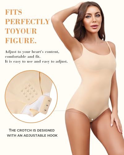 Shapewear Bodysuits For Women Tummy Control Seamless Sleeveless Body Shaper Body Suit XS-XL3