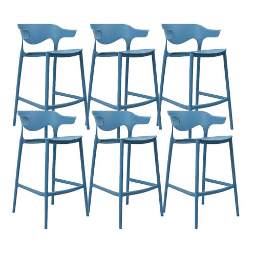La Mejor Lista de Comedores Altos de 6 Sillas los mejores 10. 45 Decoform Set 6 Bancos Altos Modernos para Barra o Comedor | Estilo Minimalista A2179 | Color Azul | Uso Interior y Exterior | Soportan 120 kg | Modelo África | Sillas Periqueras