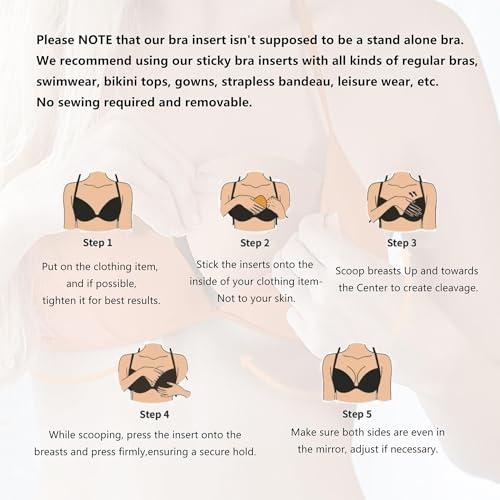 Image of DEPOVOR Ultra Boost Inserts Double-Sided Adhesive Pads Sticky Bikini Padding Inserts for Sports Bra Swimsuit