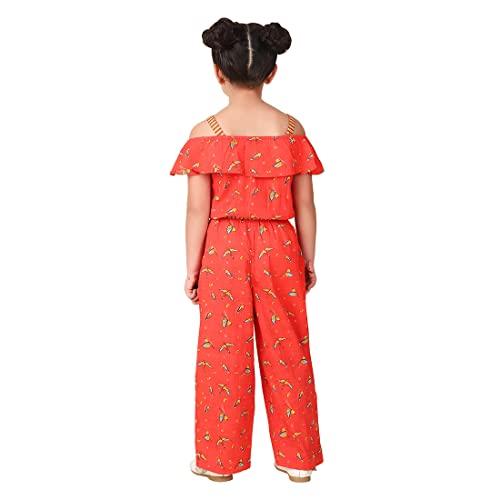 Image of Fabindia Teal Cotton Printed Jumpsuit