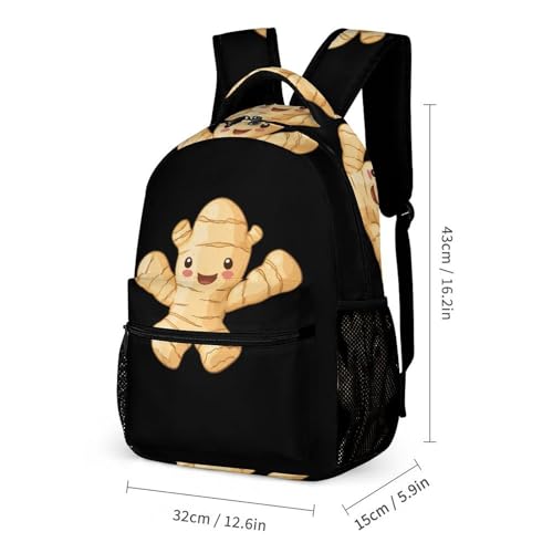 Cute Ginger Root Cute Backpacks Set Lightweight Lunch Bag Aesthetic Pencil Cases for Travel Work2