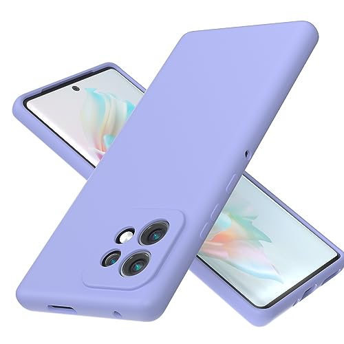 Coque silicone Moto Edge Plus 2023 5G violette pour protéger votre écran au bureau