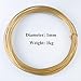 SHOUCAN Brass Wire, Diameter 0.8Mm-1.2Mm, 1Kg Brass Wire for Industrial Use, DIY Making, Beading, Art Craft Projects,Diameter 1.1mm