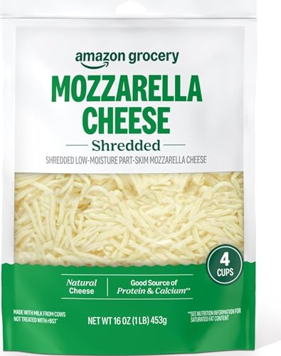 Amazon Grocery, Mozzarella Cheese, Shredded, 16 Oz