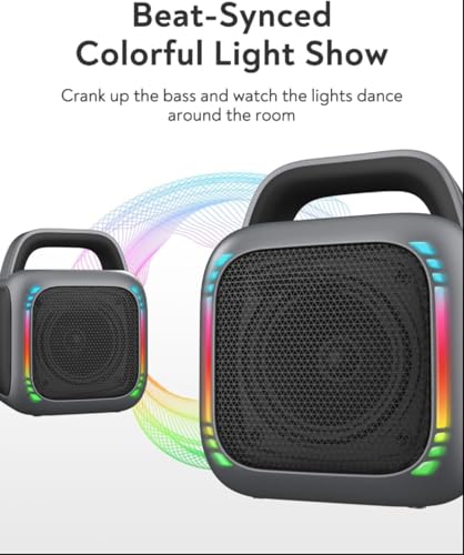 Image of JTP-SP-X17 Portable Karaoke Machine for Adults /Kids, 50W, Subwoofer, PA Systerms, 24H Playtime, RGB Lights, Waterproof, Bluetooth /T-F Cards /USB /TWS, HiFi Speaker for Outdoors, Party, Meeting