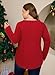 Amrto Women's Plus Size Tops, 3/4 Sleeve Square Neck Tops, Dressy Casual Fall Fashion 2024 Shirts for Curvy Women, Dark Red, 4XL