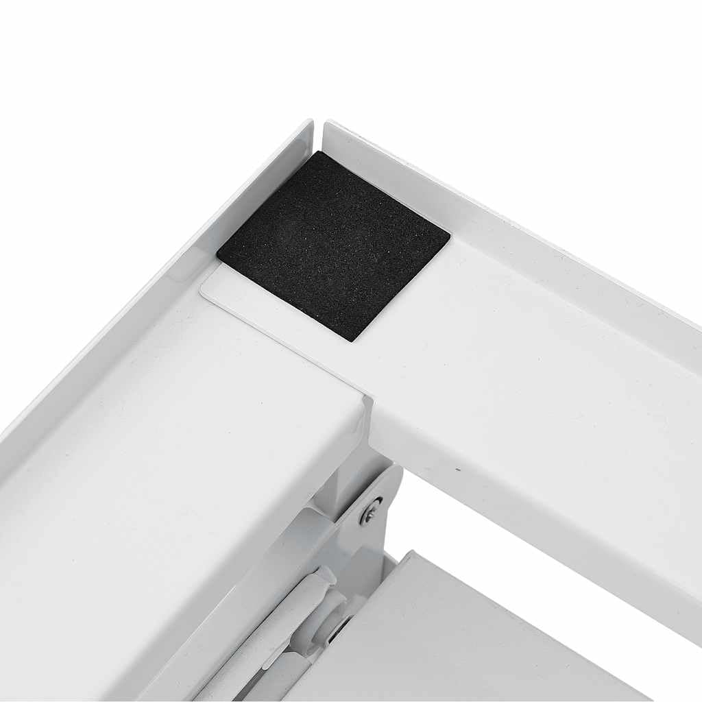 Soporte para lavadora de acero blanco 120 x 56 x 52 cm con 2 estantes y almohadillas antideslizantes de 200 kg para accesorios de lavadora