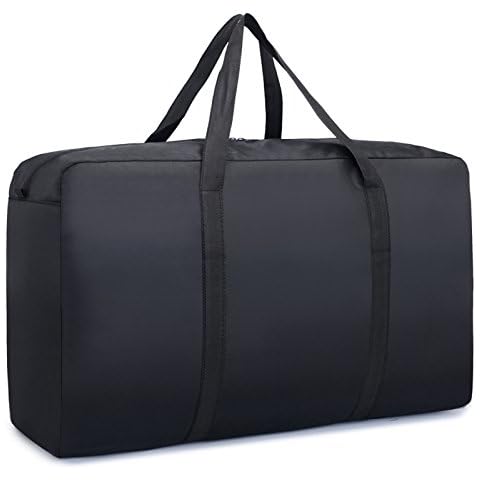 Elonglin Large Laundry Storage Shopping Bag Moving Bag with Zipper Handles Waterproof Oxford Jumbo Clothes Storage Bag Duvet Storage Bag Bedding Underbed Storage Bag REUSABLE for Travel Black 74*43*28 Cover