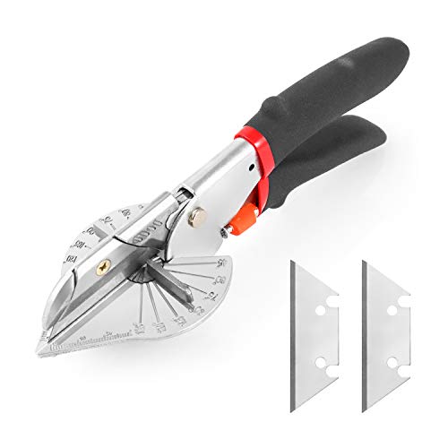 QWORK® Ciseaux d'Angle, Cisaille à onglet, cisailles à goulottes multifonctionnelles 45 ° -135 ° réglables pour couper les tuyaux en PVC PPR PE, branche,...