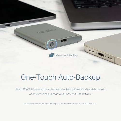 Image of Transcend 1TB External SSD, USB 3.2 Gen 2 (20Gbps), Up to 2,000MB /s, Portable SSD with USB-C Cable, for Steam Deck, ROG Ally, MSI Claw, Windows&Mac, iPhone, iPad, Android, PS5, Xbox, Smart TV