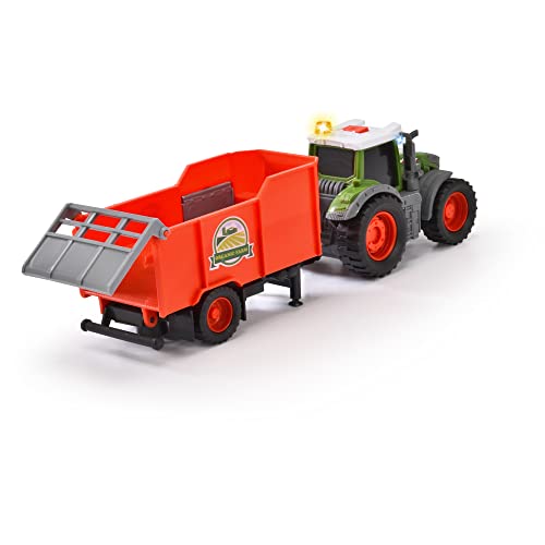 Dickie Toys - Fendt Traktor mit Anhänger (26 cm) Spielzeug für Kinder ab 3 Jahren mit Freilauf-Mechanik, Licht, Sound… – Bild 3