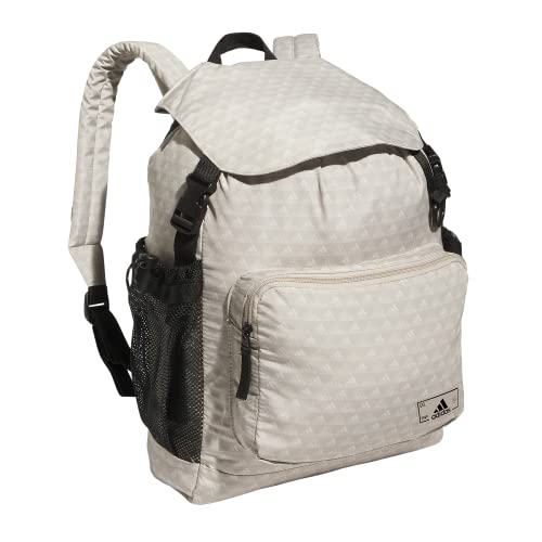 adidas Mochila pequena compacta Saturday Sport Fashion, Bos Mini Monograma Wonder Bege/Preto, OSFA, Mochila Saturday Sport Fashion compacta tamanho pequeno