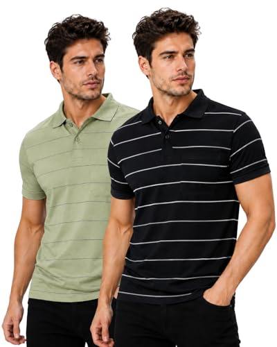 Image of INKKR Striped Polo Neck T-Shirt Dora Combo