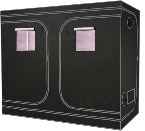 Grow Tent Large 240 x 120 x 200cm (8ft x4fft) Silver Mylar Indoor Hydroponics Bud Grow Box Growing Tent with windows 2.4 x 1.2 x 2 Metre
