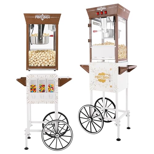 Image of 12oz popcorn machine,candy dispenser popcorn maker,suitable for family gatherings & parties.-Brown