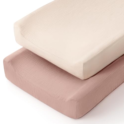 Image of lulumoon Muslin Changing Pad Cover: Baby Diaper Changing Table Pad Cover - Changing Pad Sheets for Girls Boys