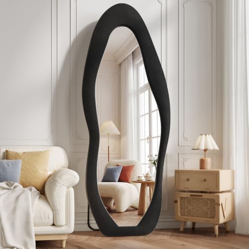 Image of Koonmi Full Length Mirror 71 inchx30 inch, Irregular Flannel Floor Mirrors