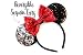 CLGIFT Reversible Mickey Ears, Red Mickey Ears, Sparkly Minnie Ears, Mouse Ears, Reversible Sequin, Red minnie ears