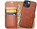 Produktbild OCASE iPhone 13 Hülle(2in1) Leder Stoßfestes Case [Abnehmbare magnetische Hülle] [Kabelloses Laden] [mit iPhone 13 Schutzfolie] Handyhülle RFID Schutzhülle Etui Klapphülle Braun