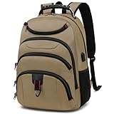 Mochila para laptop para hombre, mochila universitaria para hombre, 15.6 pulgadas, color negro (15.6, gris oscuro) (15.6, negro), Caqui, 15.6, Asuntos Comerciales