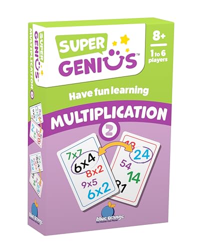 Blue Orange Super Genius Multiplication 2 - Tabletop Card Game, Fun Flash Card Concentration...