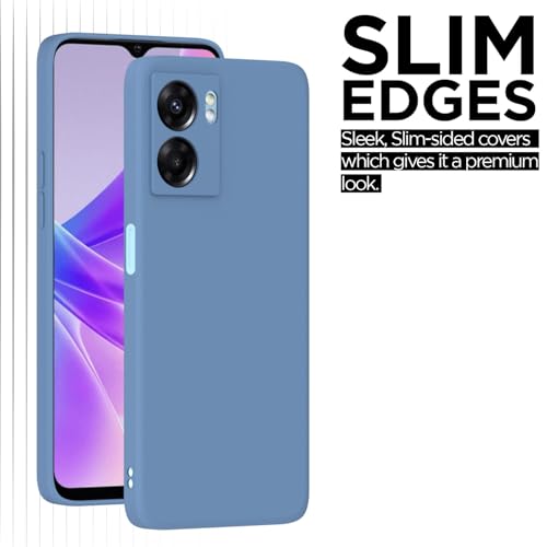 Image of Outlouders Back Cover for Oppo K10 5G | Camera Protection | Durable Soft Matte Silicone Bumper Case (Aqua Blue)