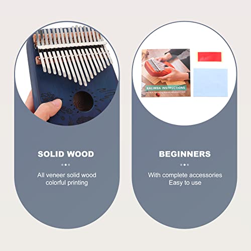 BIENKA 1 Set 17 Tons Finger Piano Thumb Piano Instrument de Musique utile Kalimba Blue Piano - Les Beatles, Paul McCartney, John Lennon, RIngo Starr, George Harrison BIENKA 1 Set 17 Tons Finger Piano Thumb Piano Instrument de Musique utile Kalimba Blue Piano – Image 3