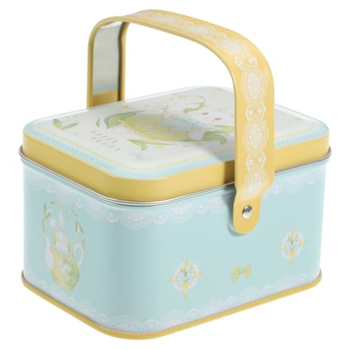 Caja de almacenamiento de hojalata con asas contenedor de galletas y dulces 4 piezas 8
