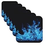 Photo Gallery 6 sottobicchieri per bevande con fiamma blu divertente tappetino da 10,2 cm in pelle per bevande impermeabili bar birra sottobicchieri set per decorazioni per la casa regalo di inaugurazione della Photo Gallery 6 sottobicchieri per bevande con fiamma blu divertente tappetino da 10,2 cm in pelle per bevande impermeabili bar birra sottobicchieri set per decorazioni per la casa regalo di inaugurazione della