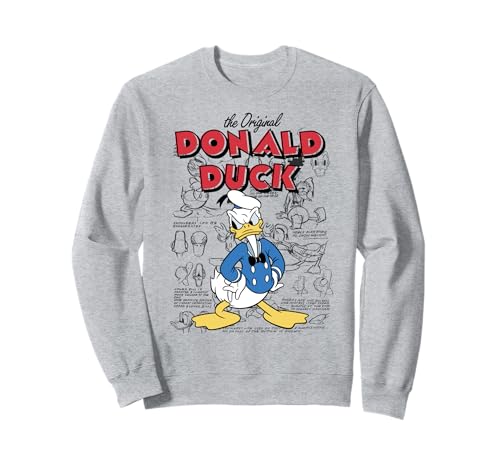 Image of Disney Donald Duck Original Donald How To Draw Background Sweatshirt
