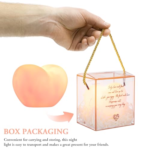 Lámpara de noche en forma de corazón con base de rafia miniatura 3
