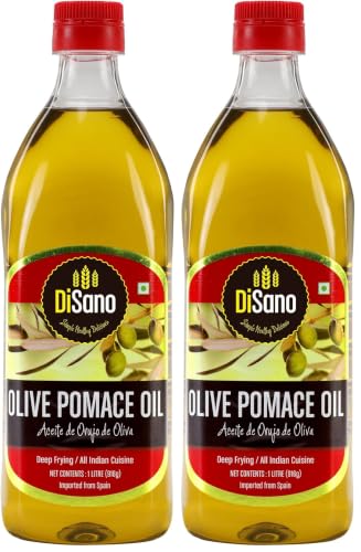 Image of DiSano Olive Pomace Oil 1L, Ideal for all Indian Cooking and Deep Frying (Pack of 2)