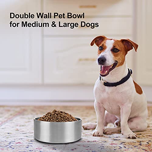 Dog Bowl, Stainless Steel Dog Bowl with 8Pcs Anti-Skid Rubber Stickers, No Spill Food and Water Bowl, Metal Food and… - Image 6