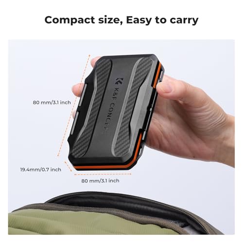 Image of K&F CONCEPT 6 Slots XQD Cfexpress Type-B Card Holder, Water-Resistant | Memory Card Storage Carring Case, Shockproof Card Protection Box Organizer, PM03