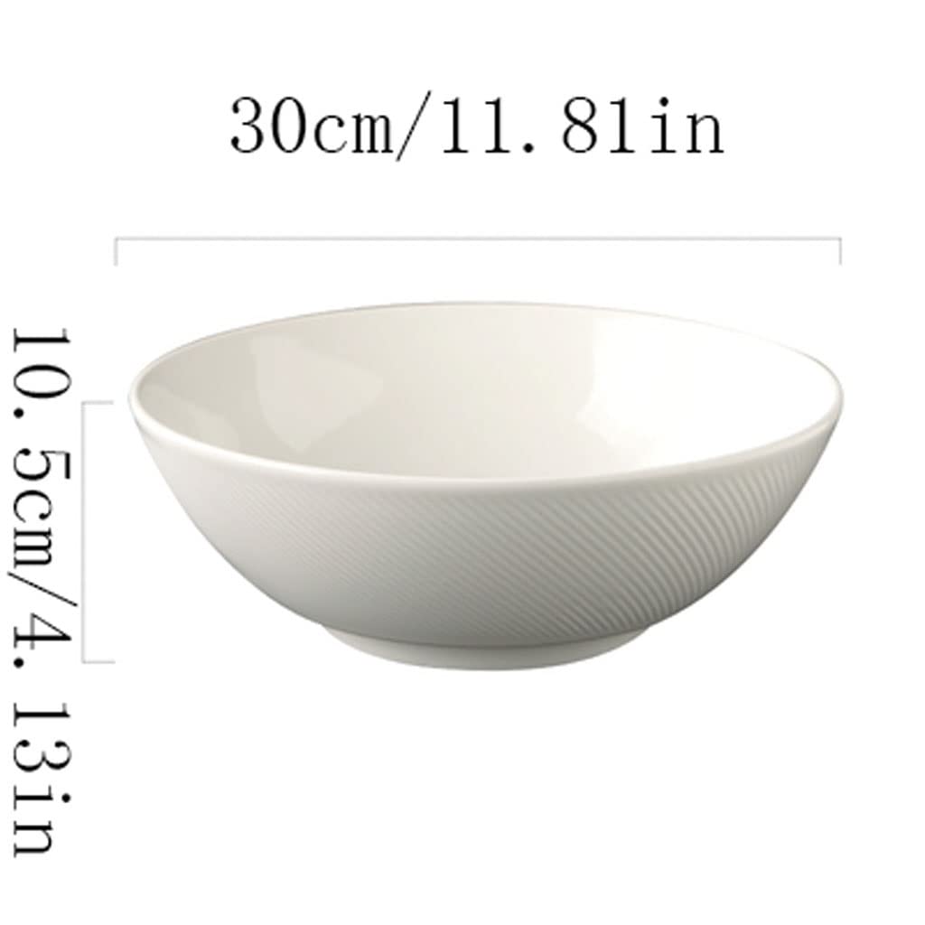 Miska sałatkowa czysta biała sałatka owocowa ceramiczna miska domowa kuchnia warzywo salaterka salon przekąska suszone owoce miska sałatkowa miska do serwowania (M)