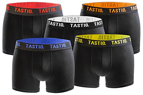 TASTIQ | Herren Boxershorts 5er Pack | Boxer Briefs aus Baumwolle Black-Color - Größe L