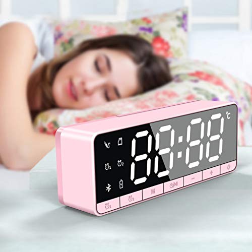 Casa Mini LED Despertador Bluetooth Alto-falante Baixo Termostato Interno - Branco