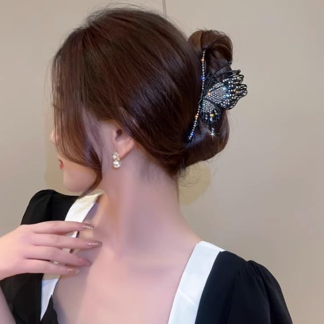 Rhinestone full star grasp clip back of the hair volume plate half tie large shark headdress hairpin