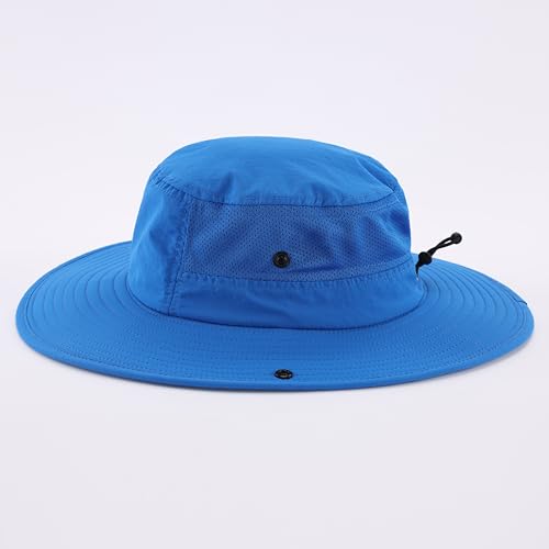Image of Home Prefer UPF50+ Mens Sun Hat Wide Brim Womens UV Protection Beach Bucket Hat for Fishing Hiking Snap Up Cowboy Hat