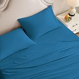 Swiftify King Size Sheets Set, 4 Pieces Hotel Luxury Soft Microfiber Bed Sheets Set, Up to 16' Deep Pockets, Oeko-Tex Sheets with Elastic, Breathable, Wrinkle Free (Peacock Blue,King)