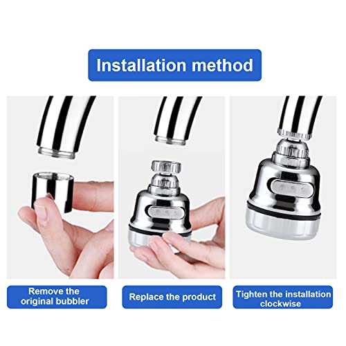 Hitefu 2Pcs Kitchen Faucet Sprayer Head 360° Rotatable Movable Kitchen Faucet Head With Pure Copper Joint Stainless Steel Faucet Sprayer Head For Showe, Wash Dishes, Wash Fruits #TOP5