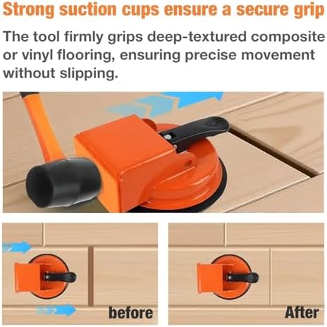 Floor Gap Fixer Tool, 2026 Enhanced Floor Suction Cup Tool for Gaps Vacuum Suction Cup for Laminate Vinyl Wood Tile Flooring (Burnt Orange) - 2