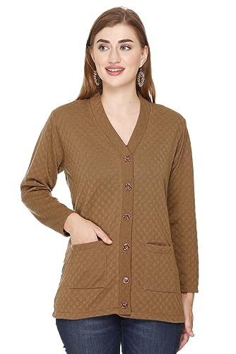 Image of URBANROCK Women Sweater for Winters Woolen Acrylic Full Sleeve V-Neck Cable Design Cardigan Sweater for Women Winter Woollen Stylish