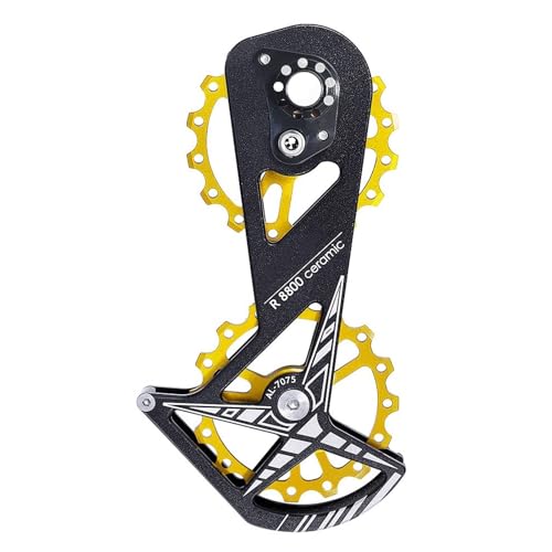 Hattba Juego de polea de desviador trasero de alta eficiencia de aluminio 16T con rodamiento de cerámica para bicicletas de carretera R8000 5800 5700 105