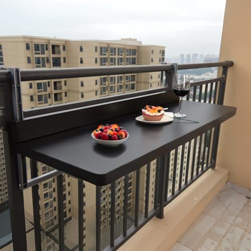 Mesa de balcón plegable de pared para optimizar espacio en terrazas 3