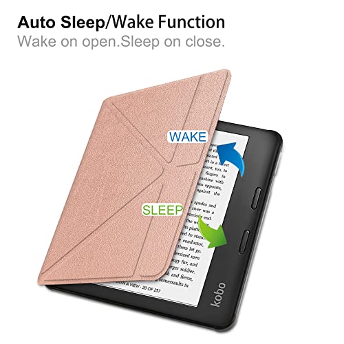 Miniatura 7 de Lobwerk Funda Para Tablet Kobo Sage Ereader De 8 Pulgadas, Delgada, Con Función Atril Y Función De Apagado Automático, Color Bronce