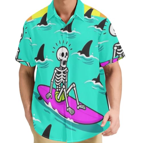 Chemises de vacances d'été style surfeur GuoChe pour homme look décontracté
